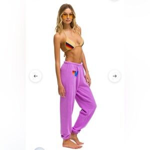 NWOT Aviator Nation Neon Purple Sweatpants - Small